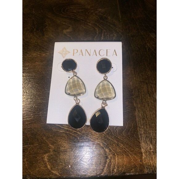 Panacea Black & Gold Earrings - Picture 1 of 1